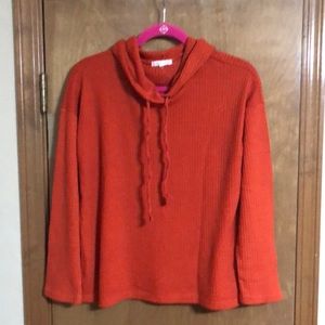 Orange, Textured Hoodie